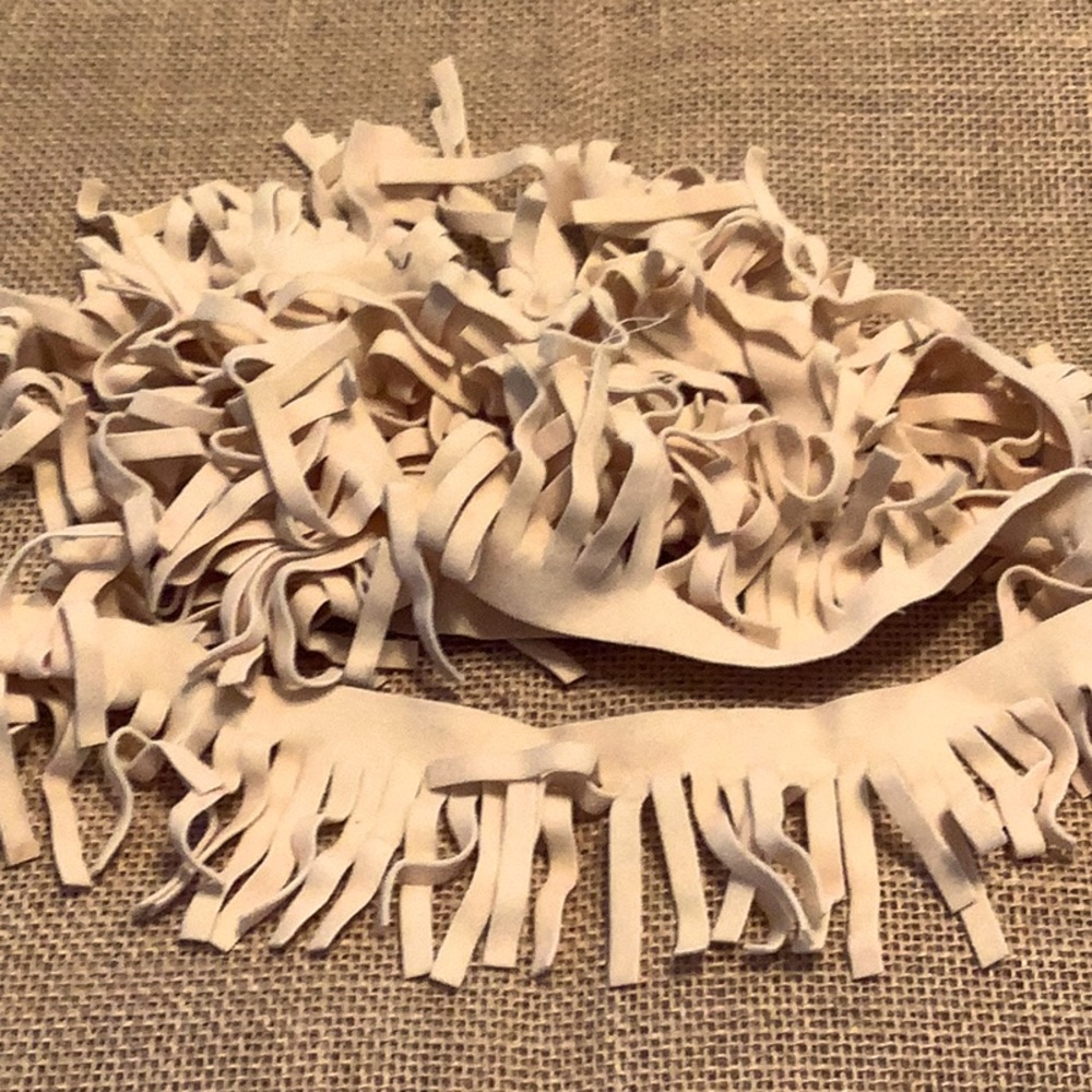 BEIGE/CREAM SWEDE FRINGE
